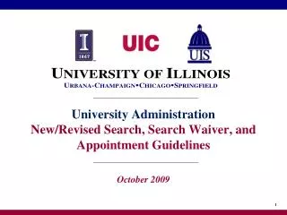 University Administration New/Revised Search, Search Waiver, and Appointment Guidelines