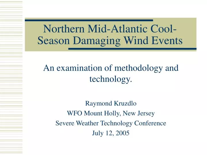 northern mid atlantic cool season damaging wind events