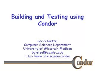 Building and Testing using Condor