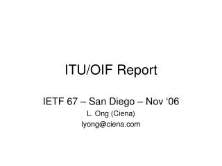ITU/OIF Report