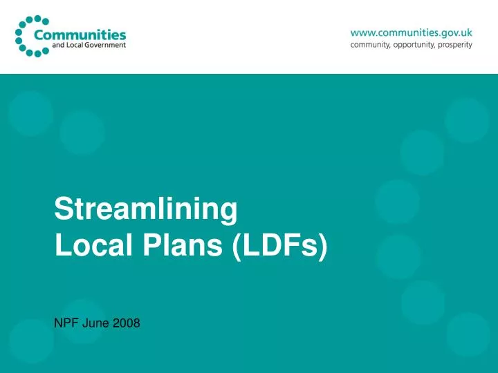 streamlining local plans ldfs