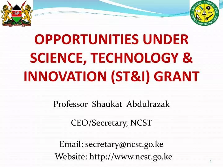 opportunities under science technology innovation st i grant