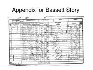 Appendix for Bassett Story