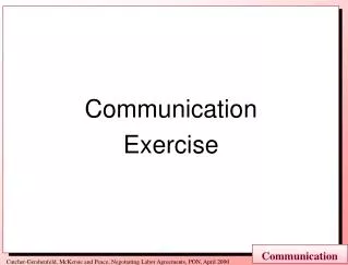 Communication Exercise