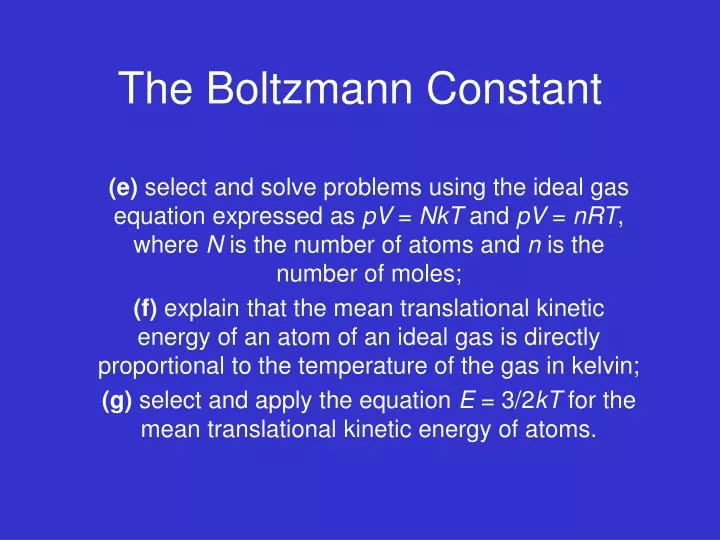 the boltzmann constant