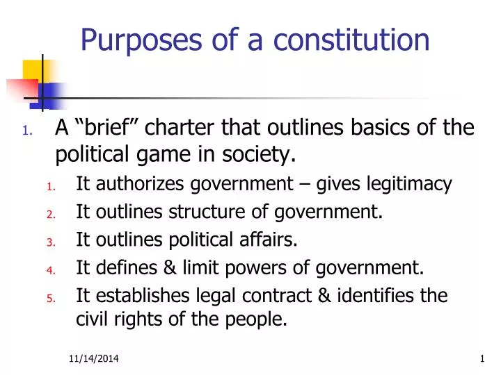 purposes of a constitution