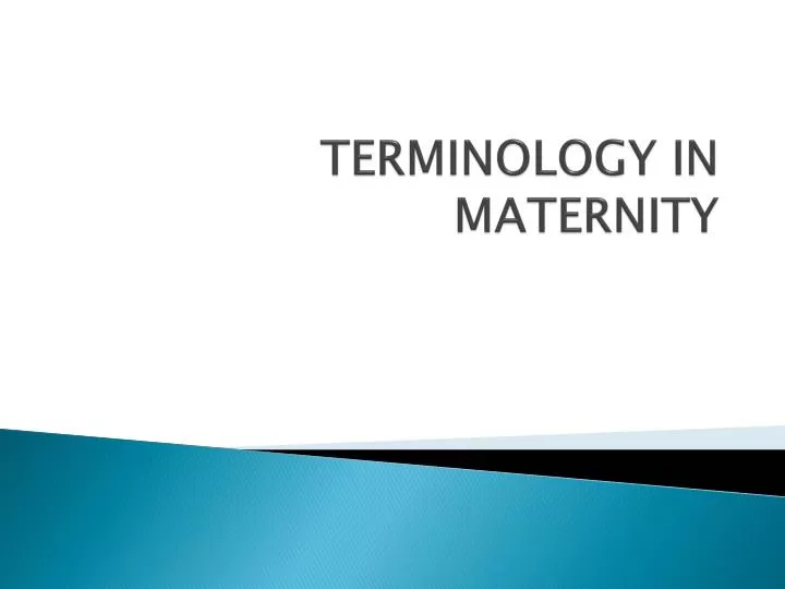 terminology in maternity