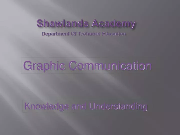 shawlands academy department of technical education