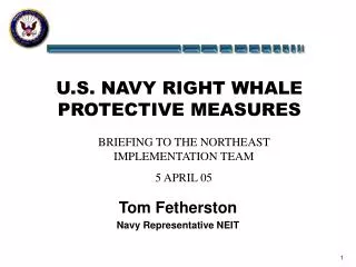 U.S. NAVY RIGHT WHALE PROTECTIVE MEASURES