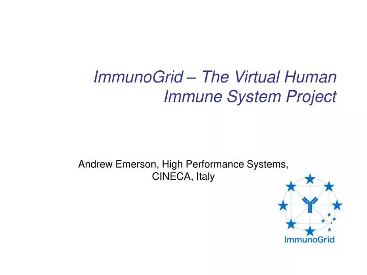 immunogrid the virtual human immune system project