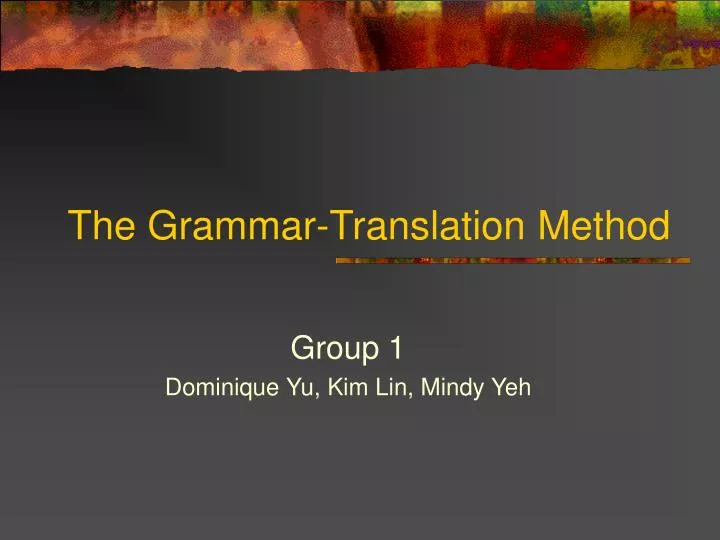 the grammar translation method