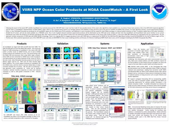 viirs npp ocean color products at noaa coastwatch a first look