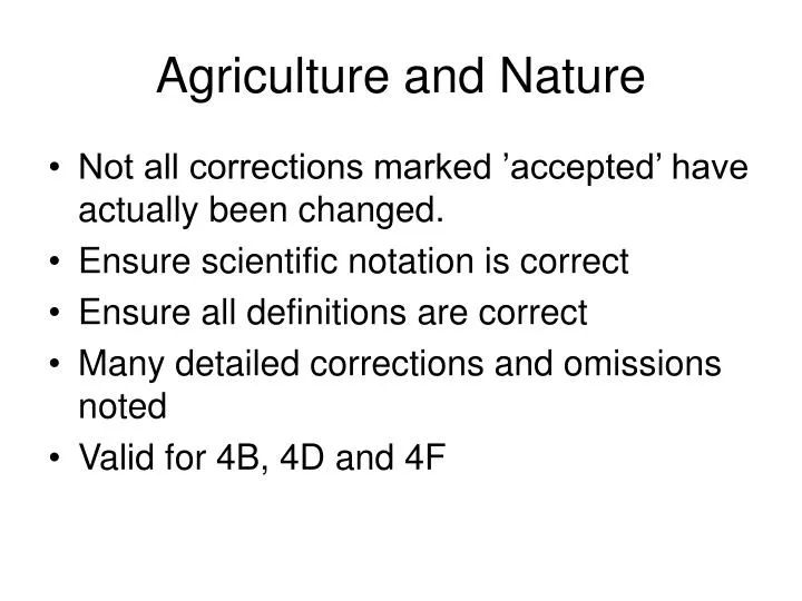 agriculture and nature