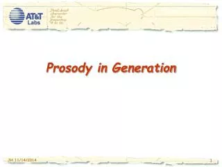 Prosody in Generation