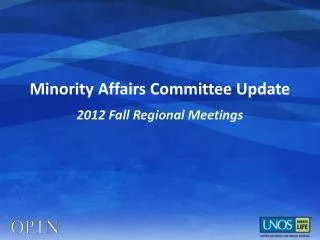 Minority Affairs Committee Update