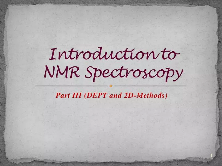 introduction to nmr spectroscopy