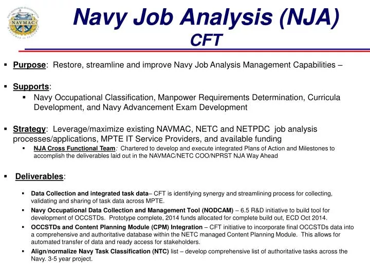 navy job analysis nja cft