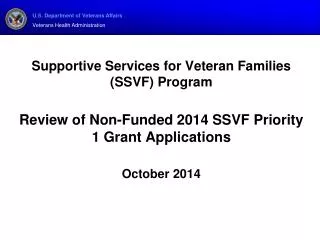 Supportive Services for Veteran Families (SSVF) Program