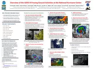 PLANS FOR 2013 Continue NHC-PG evaluation of current products during 2013 hurricane season