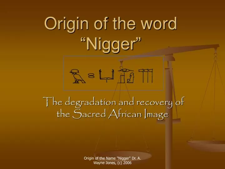origin of the word nigger