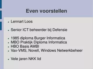 even voorstellen