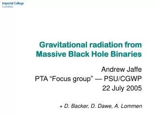 Gravitational radiation from Massive Black Hole Binaries