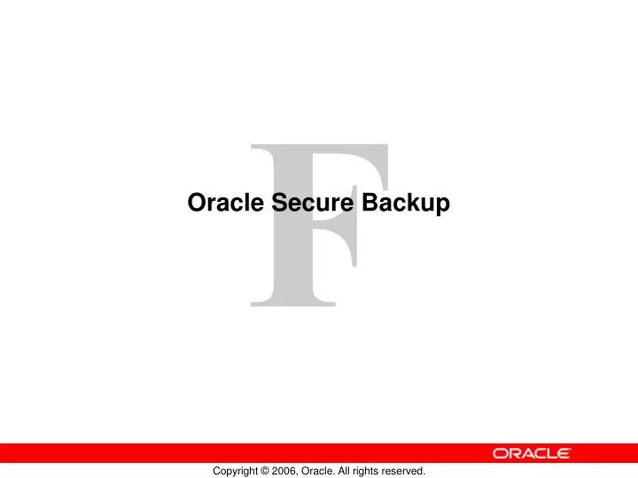 oracle secure backup