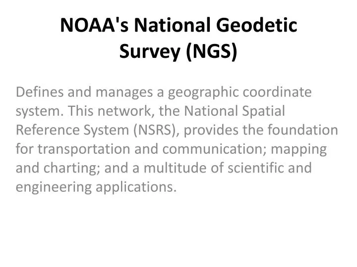 noaa s national geodetic survey ngs