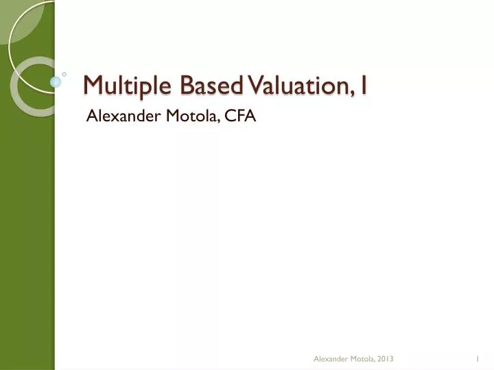 multiple based valuation i