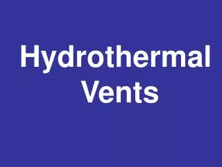 hydrothermal vents