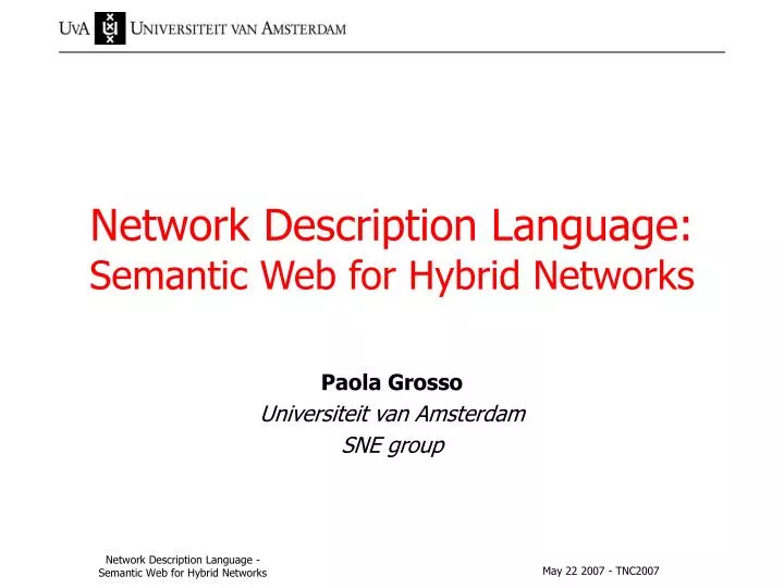 network description language semantic web for hybrid networks