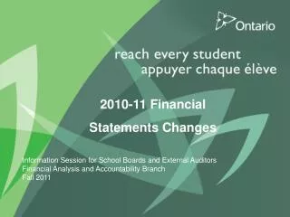 2010-11 Financial Statements Changes