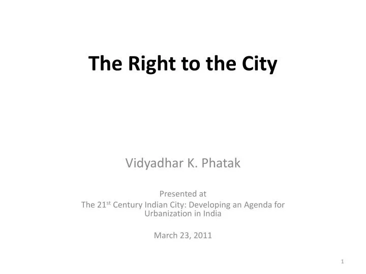the right to the city