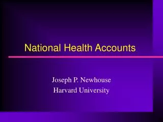 National Health Accounts