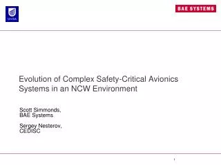 Evolution of Complex Safety-Critical Avionics Systems in an NCW Environment