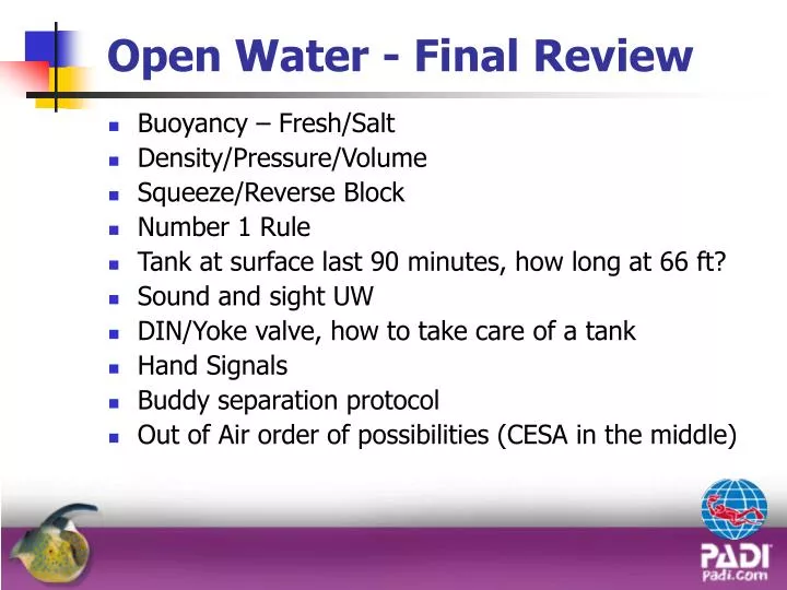 open water final review