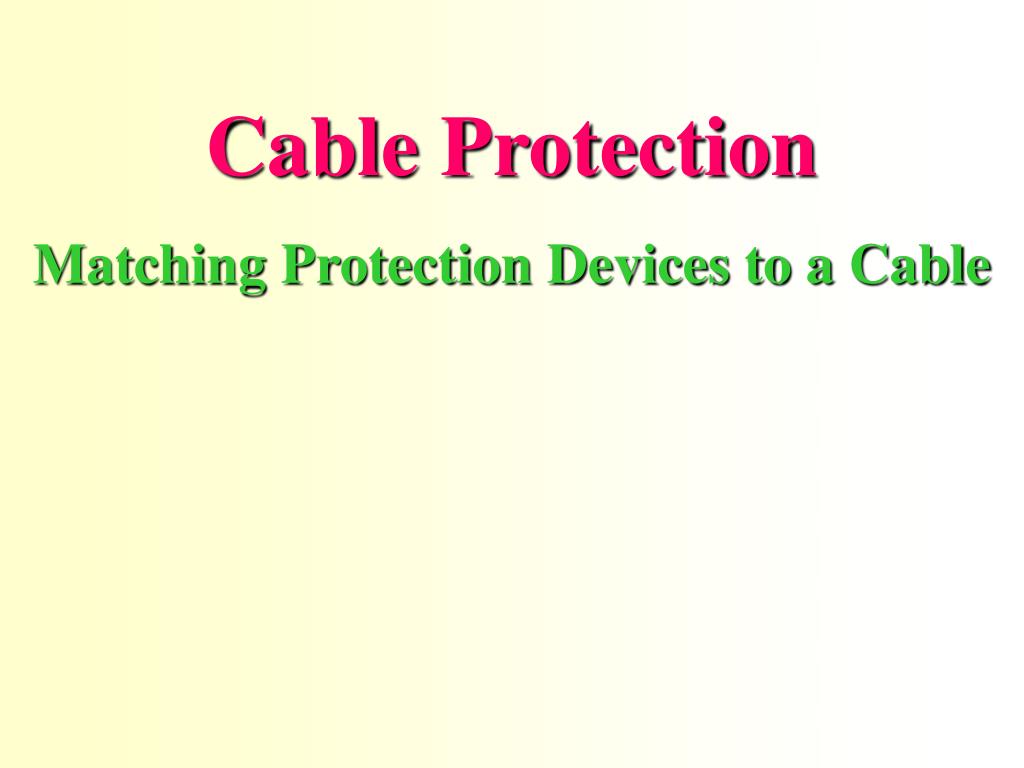 PPT - Cable Protection PowerPoint Presentation, free download - ID:6625045