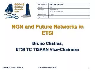 NGN and Future Networks in ETSI