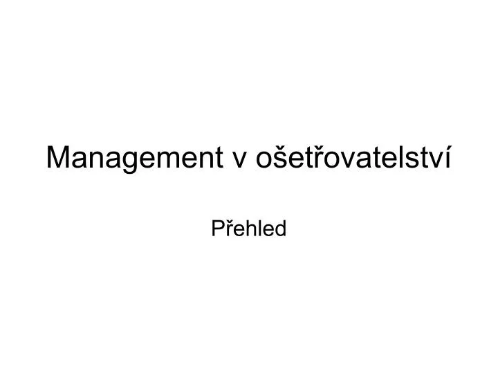 management v o et ovatelstv