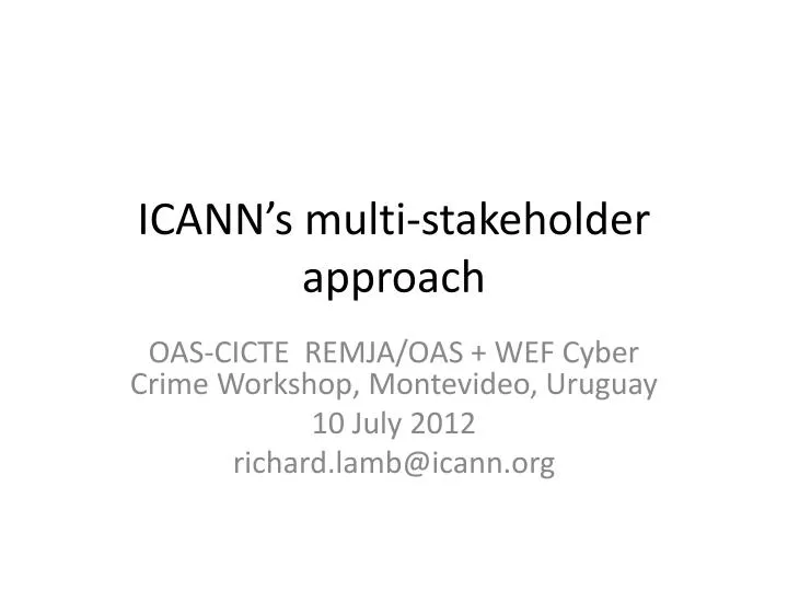 icann s multi stakeholder approach