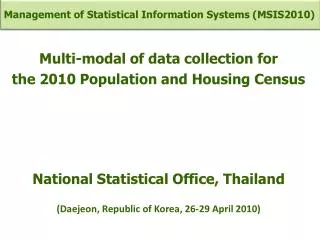 Multi-modal of data collection for the 2010 Population and Housing Census