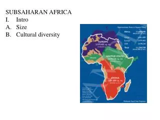 SUBSAHARAN AFRICA Intro Size Cultural diversity