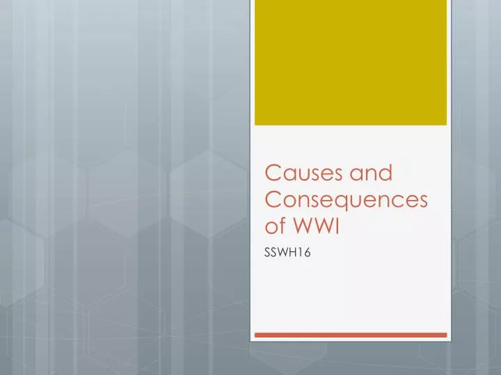 causes and consequences of wwi