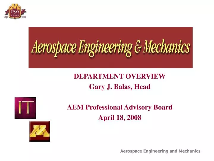 department overview gary j balas head aem professional advisory board april 18 2008