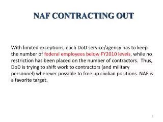 NAF CONTRACTING OUT