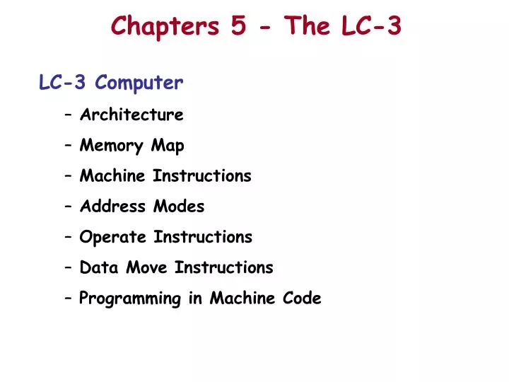 chapters 5 the lc 3