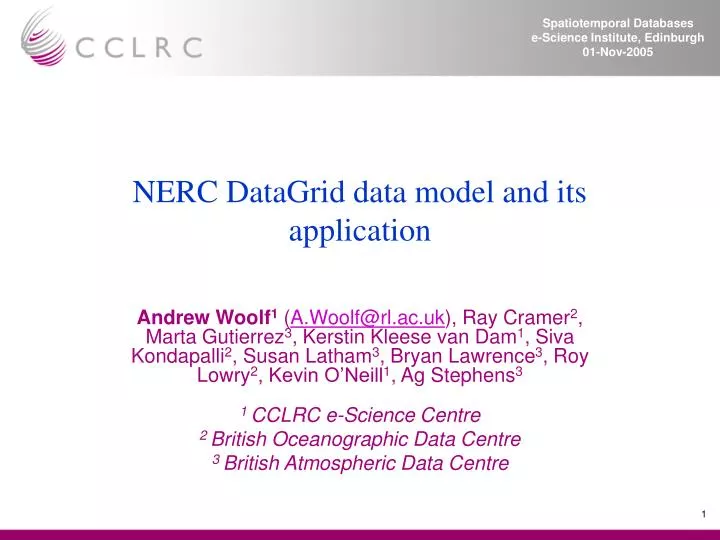nerc datagrid data model and its application