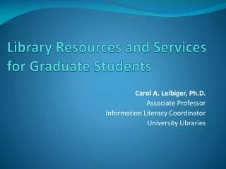 library resources and services for graduate students