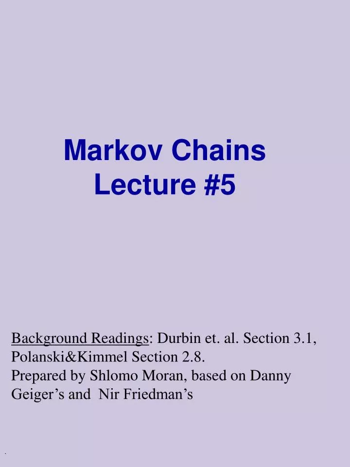 markov chains lecture 5