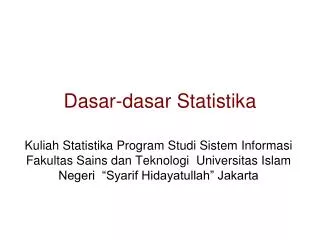 PPT - PENGANTAR STATISTIKA DASAR PowerPoint Presentation, Free Download ...